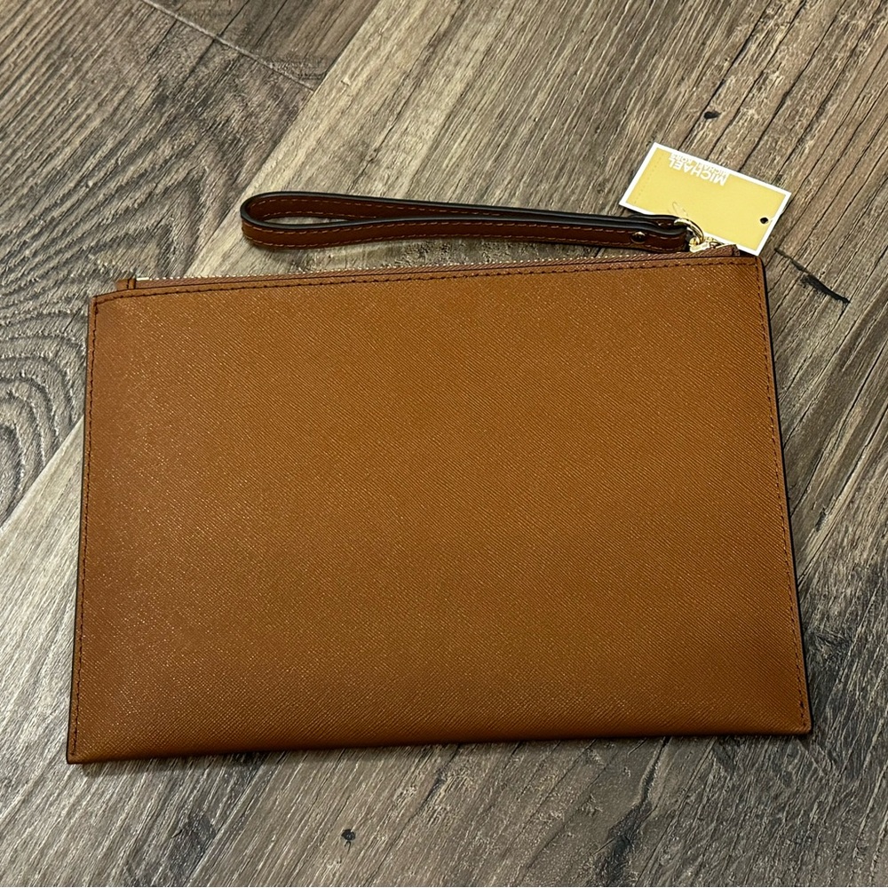 Michael Kors Jet Set Travel XL Zip Clutch Wristlet Leather New - Picture 2 of 5